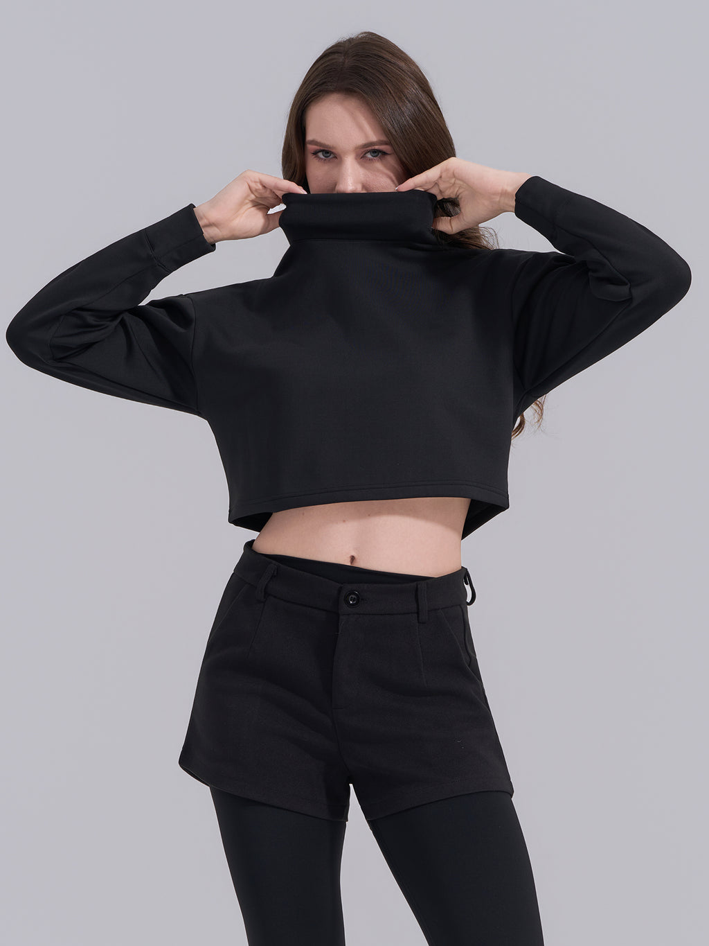Sleek Turtleneck Two‑Piece Set