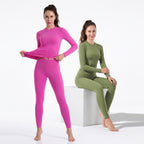 Long‑Sleeve Top & Textured Leggings Set