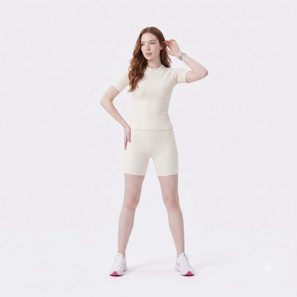 Summer Round‑Neck Workout Matching Set