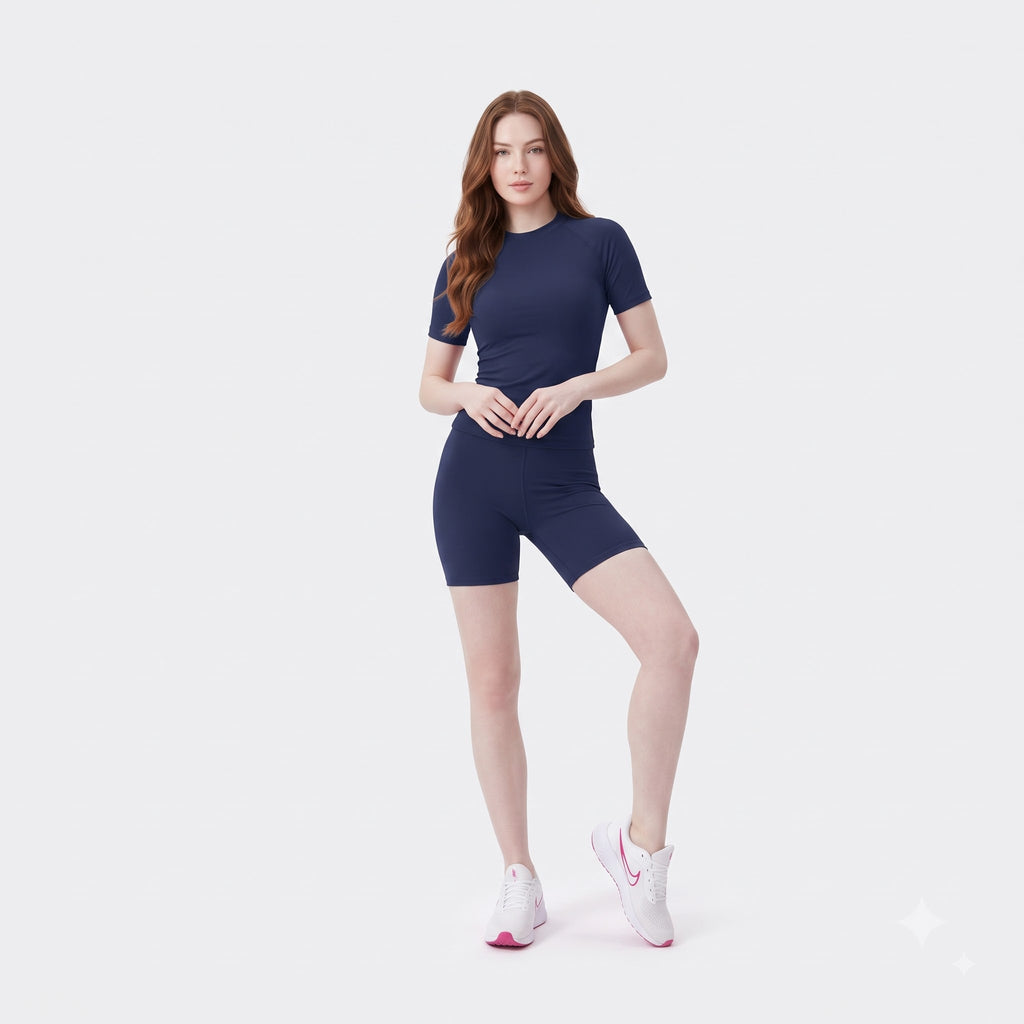 Summer Round‑Neck Workout Matching Set