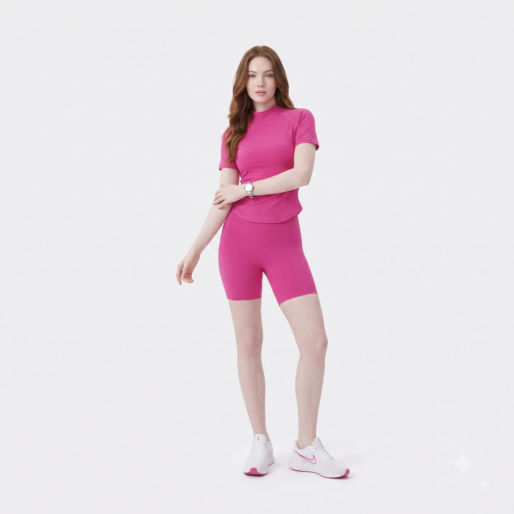 Summer Round‑Neck Workout Matching Set
