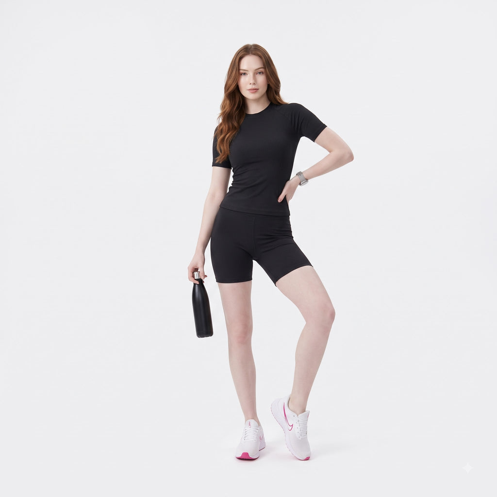 Summer Round‑Neck Workout Matching Set