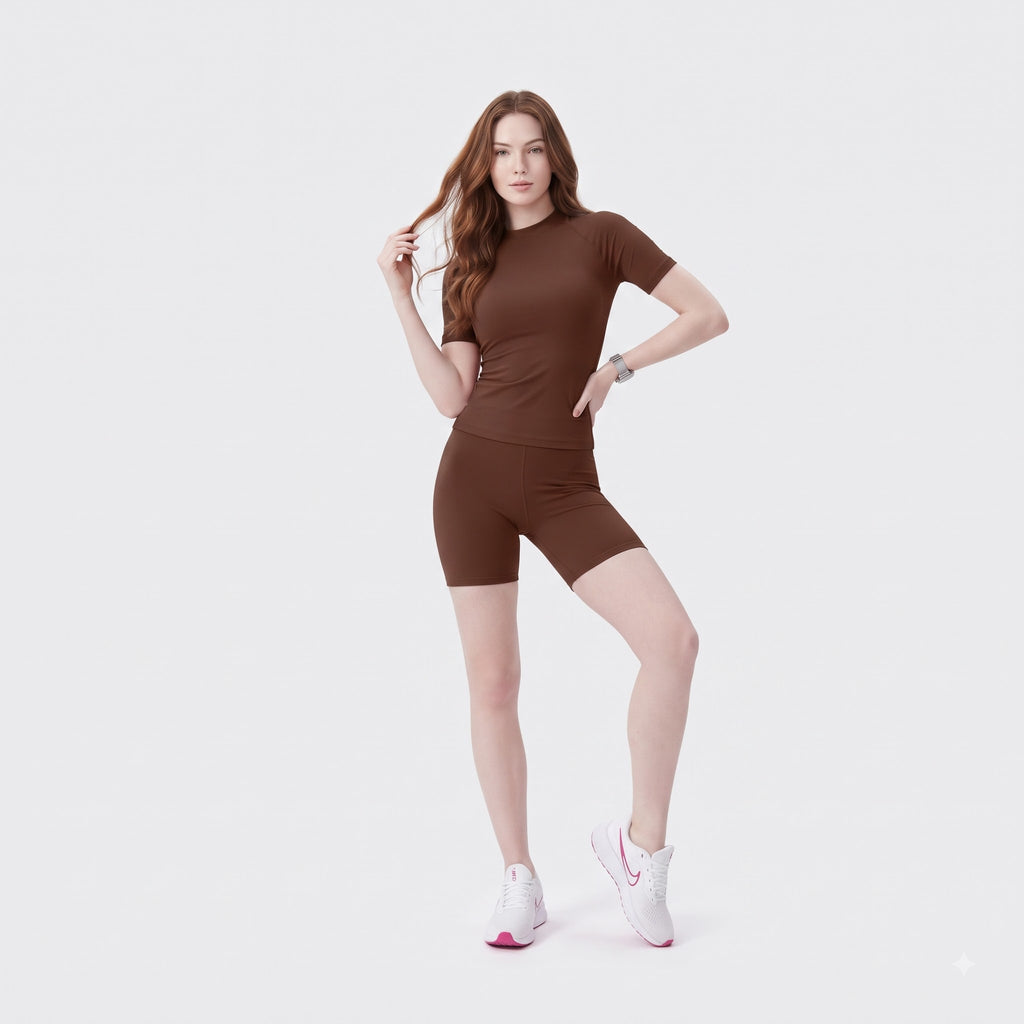Summer Round‑Neck Workout Matching Set