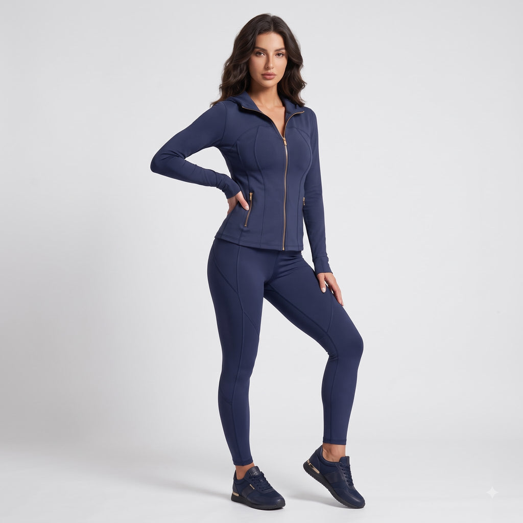 Waffle‑Texture Hooded Yoga Set