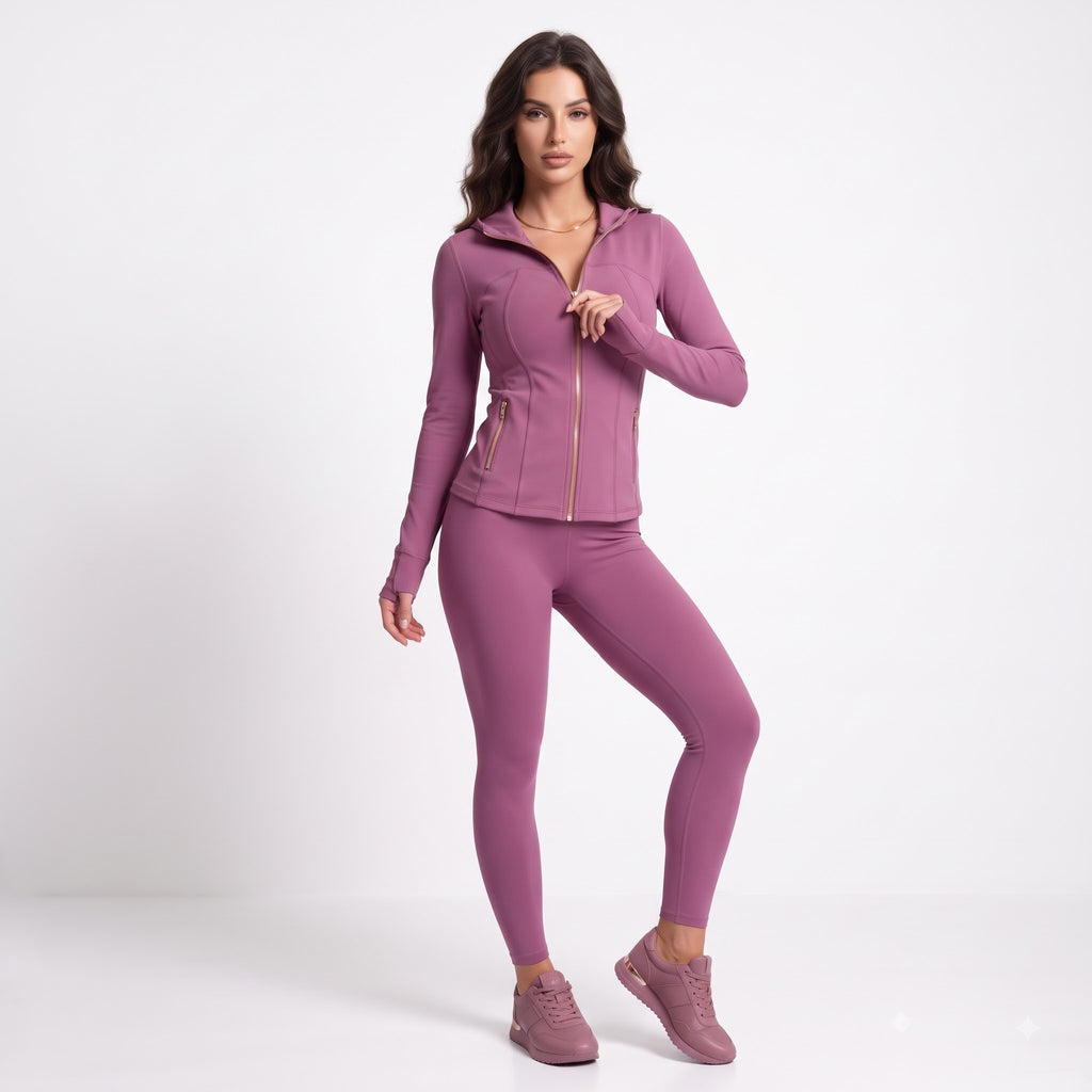 Waffle‑Texture Hooded Yoga Set