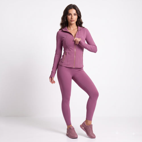 Uncia Active 2 Piece Women's Going out Set , Zip Up Jacket & High Waist Leggings