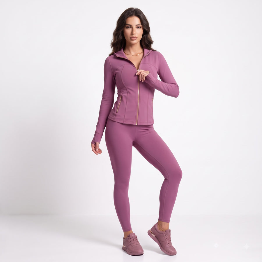 Uncia Active 2 Piece Women's Going out Set , Zip Up Jacket & High Waist Leggings