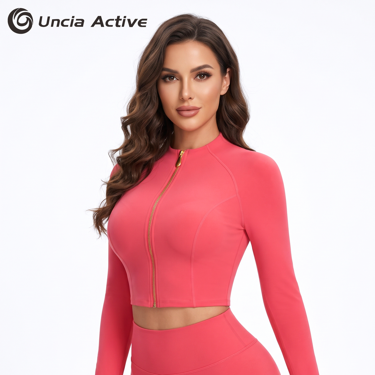 Half Zip Cropped Yoga Top for Women, Long Sleeve Slim Fit Athletic Gym Shirt with Thumb Holes