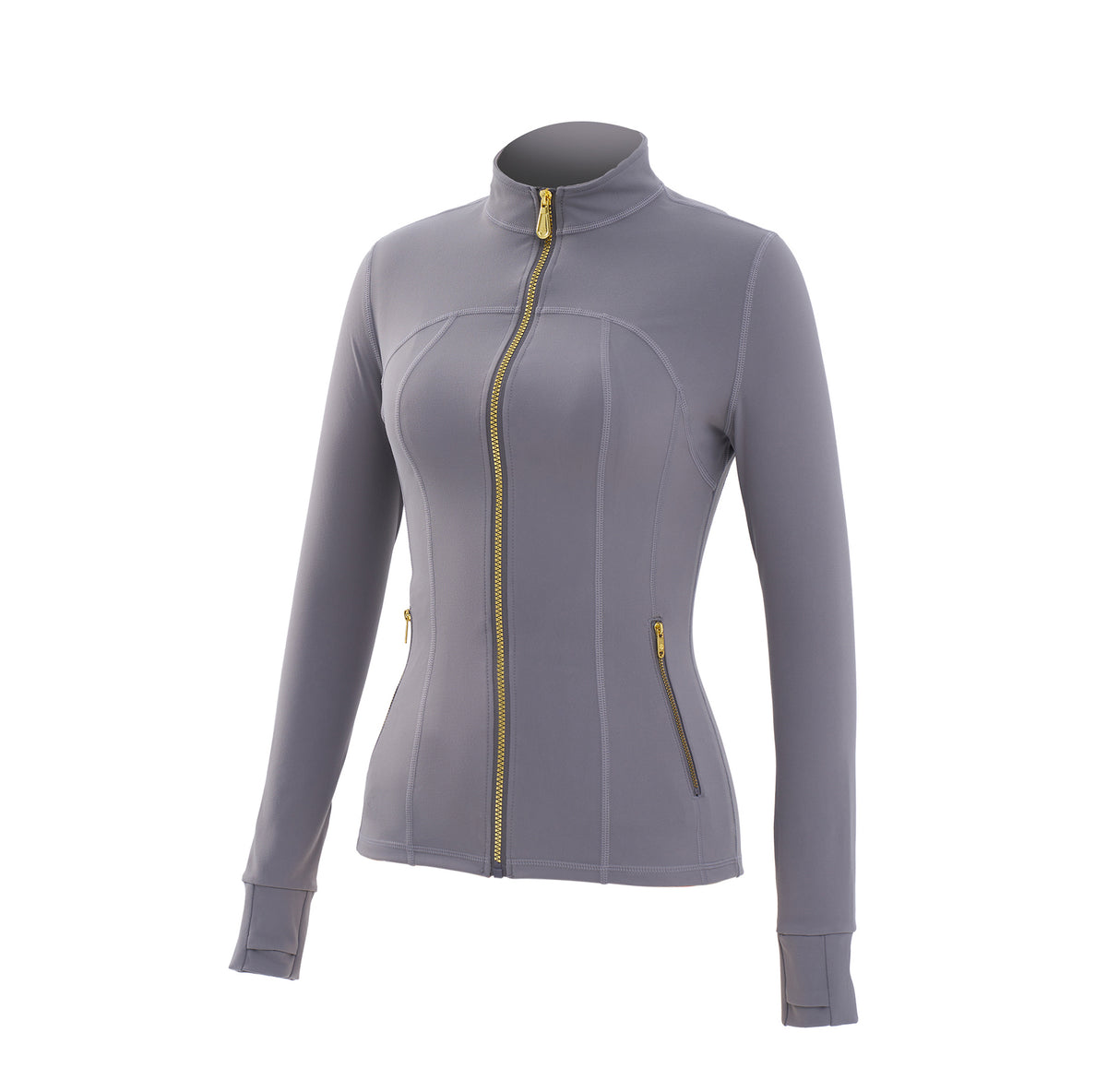 Gold‑Zipper Jacket & Flare Leggings Set