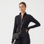 Stand‑Collar Gold Zip Sports Jacket