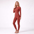 Long‑Sleeve Top & Textured Leggings Set
