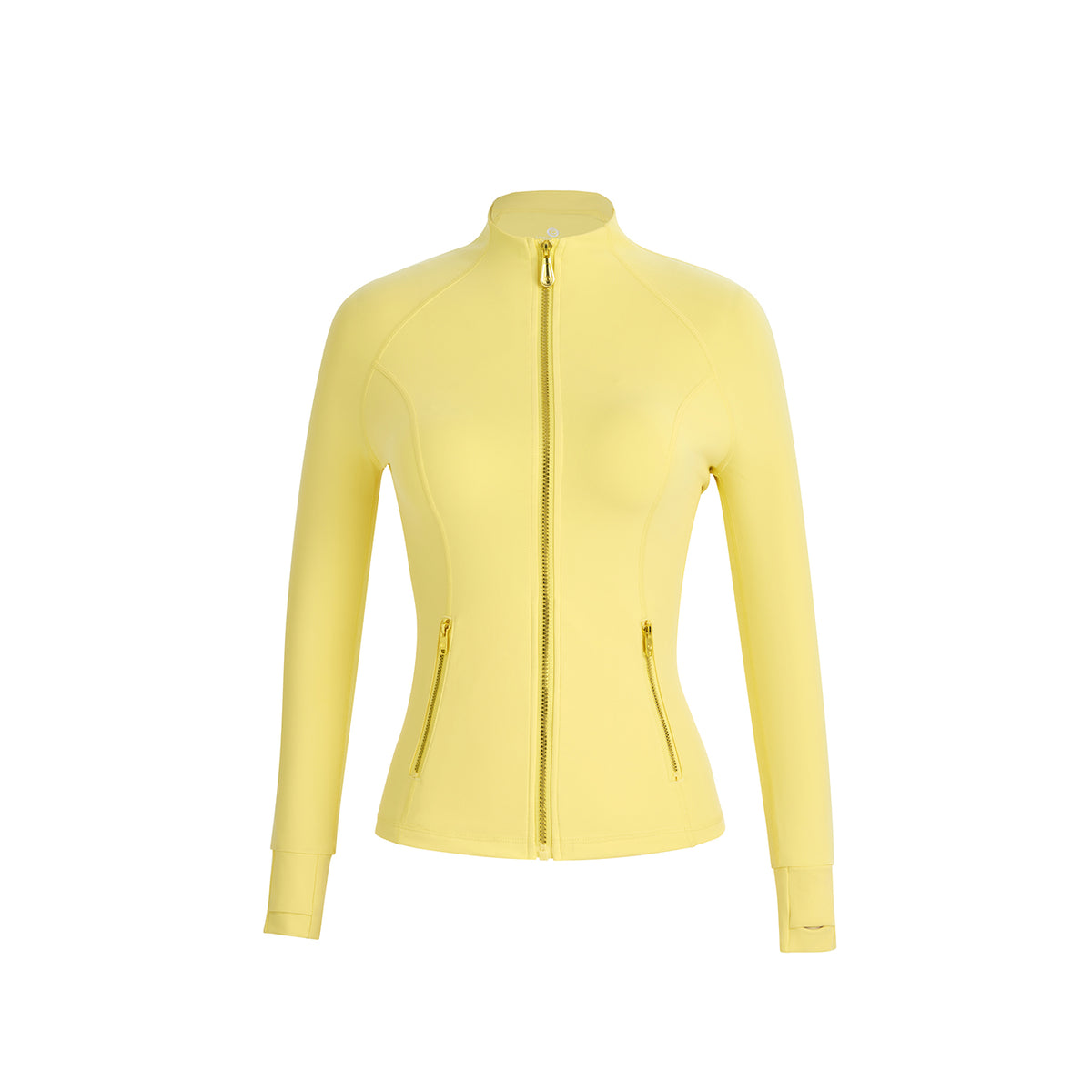 Women's Full Zip Long Sleeve Yoga Jacket With Pockets Thumb Holes Fitted Workout Running Athletic Top