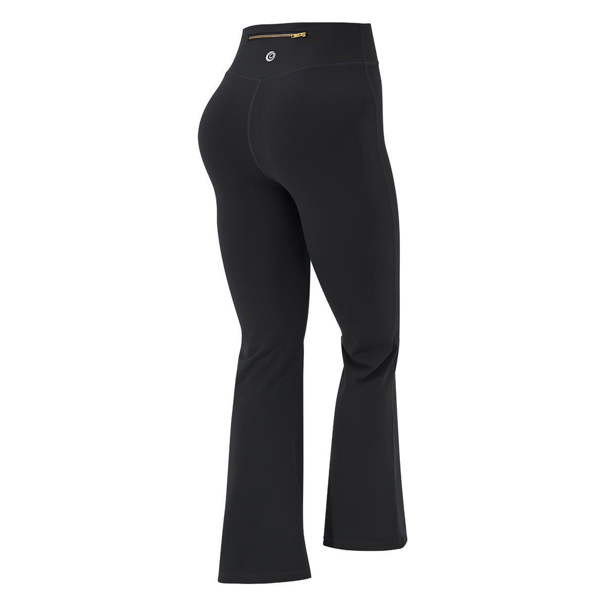 Hooded Gold‑Zip & Gold Zipper Flare Leggings Set