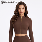 Half Zip Cropped Yoga Top for Women, Long Sleeve Slim Fit Athletic Gym Shirt with Thumb Holes