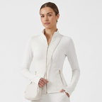 Stand‑Collar Gold Zip Sports Jacket