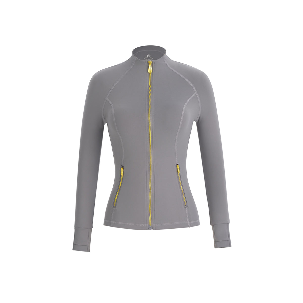 Uncia Active Stand Collar Gold Zip Jacket