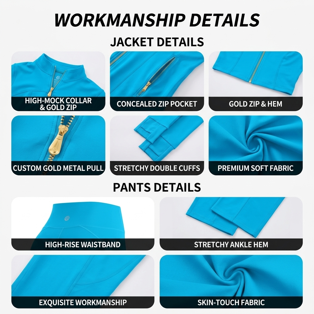Uncia Active Women Zip Up  2 Piece  Set | High Waist Workout Leggings & Crop Yoga