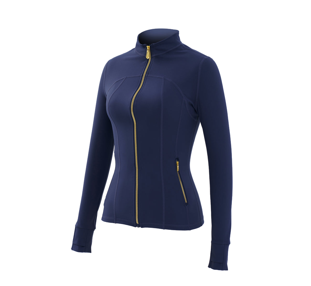 Gold‑Zipper Jacket & Flare Leggings Set