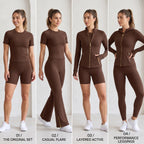 Uncia Active Women's Mock Neck Short Sleeve Top & Biker Shorts Set