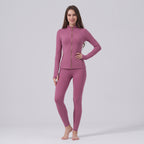 Uncia Active Women’s 2 Piece Activewear Set | Gold Zip Stand Collar Jacket & High Waist  Leggings
