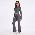 Uncia Active Women’s 2‑Piece Activewear Set | Zip‑Up Cropped Jacket & Flare Leggings
