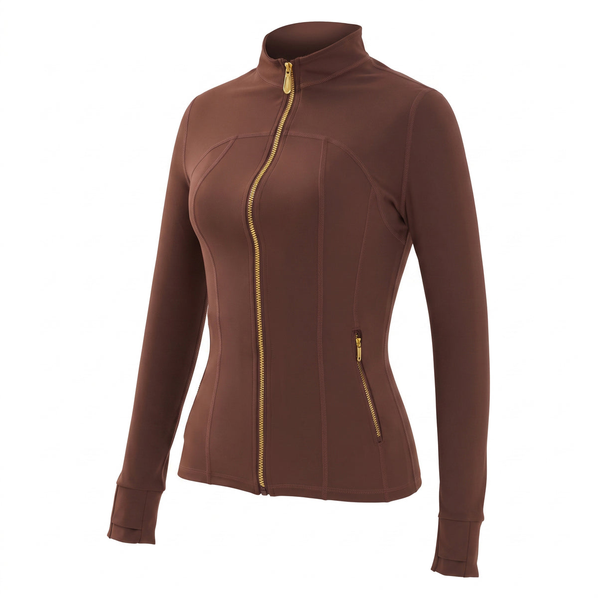 Gold‑Zipper Jacket & Flare Leggings Set
