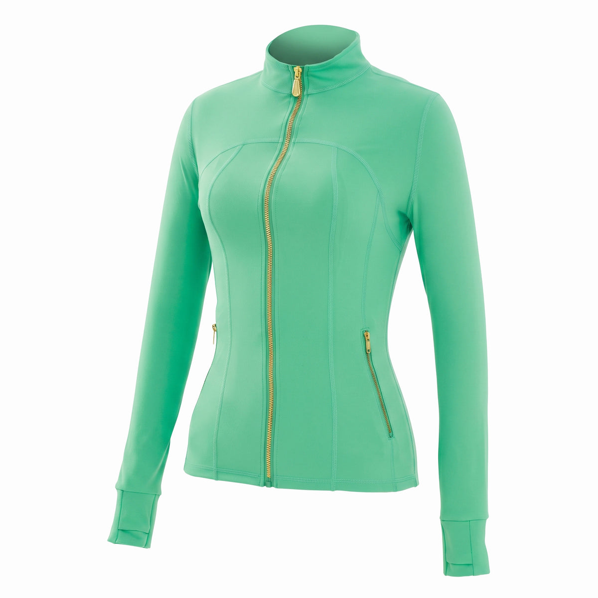 Gold‑Zipper Jacket & Flare Leggings Set