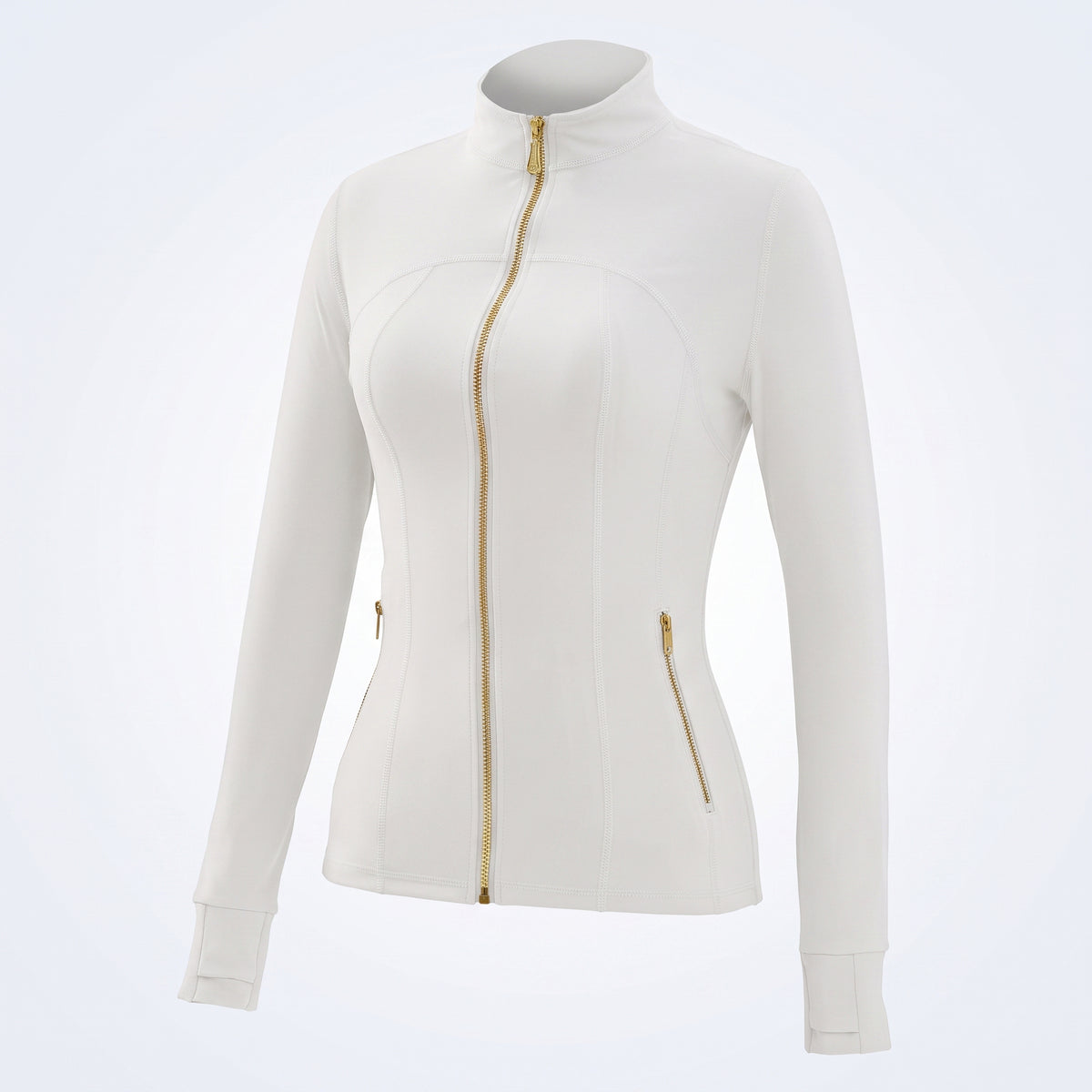Gold‑Zipper Jacket & Flare Leggings Set