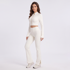 Uncia Active Women’s 2‑Piece Activewear Set | Zip‑Up Cropped Jacket & Flare Leggings