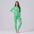 Uncia Active Women’s 2 Piece Activewear Set | Gold Zip Stand Collar Jacket & High Waist  Leggings