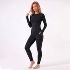 Uncia Active Long Sleeve Thumb Hole 2-Piece Yoga Set | High Waist Pocket Leggings Activewear