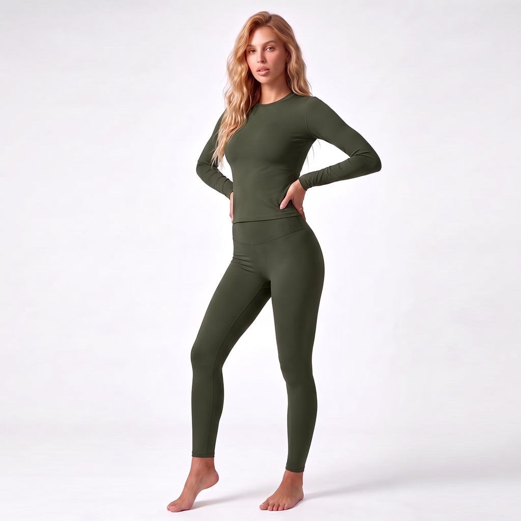 Long‑Sleeve Top & Textured Leggings Set