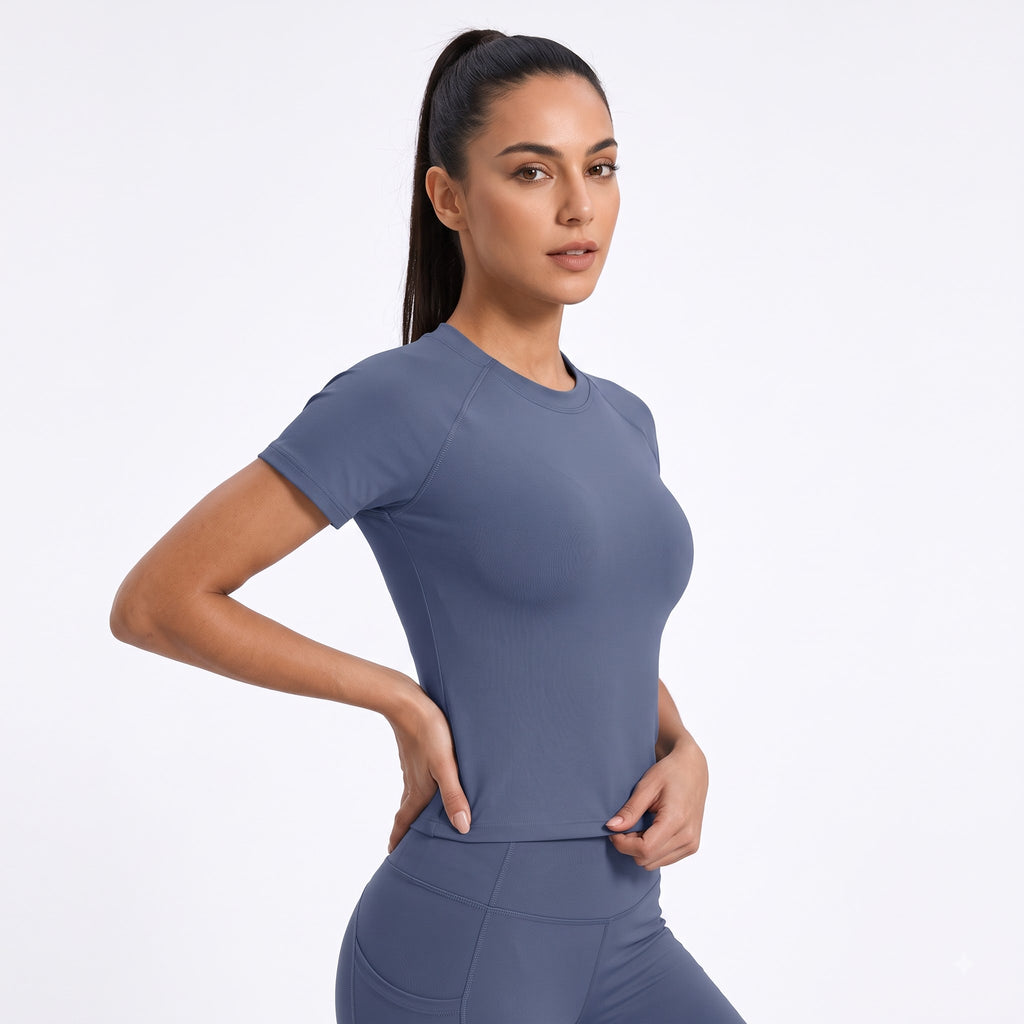Slim Short‑Sleeve Workout Top
