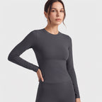 Crew Neck Long Sleeve Slim Workout Top