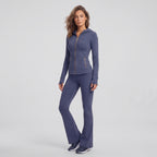 Uncia Active Women's 2 Piece Workout Set | Hooded Zip Jacket & Flare Leggings