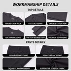 Uncia Active Women's 2 Piece Workout Outfit | Crew Neck Top & High Waist Leggings 