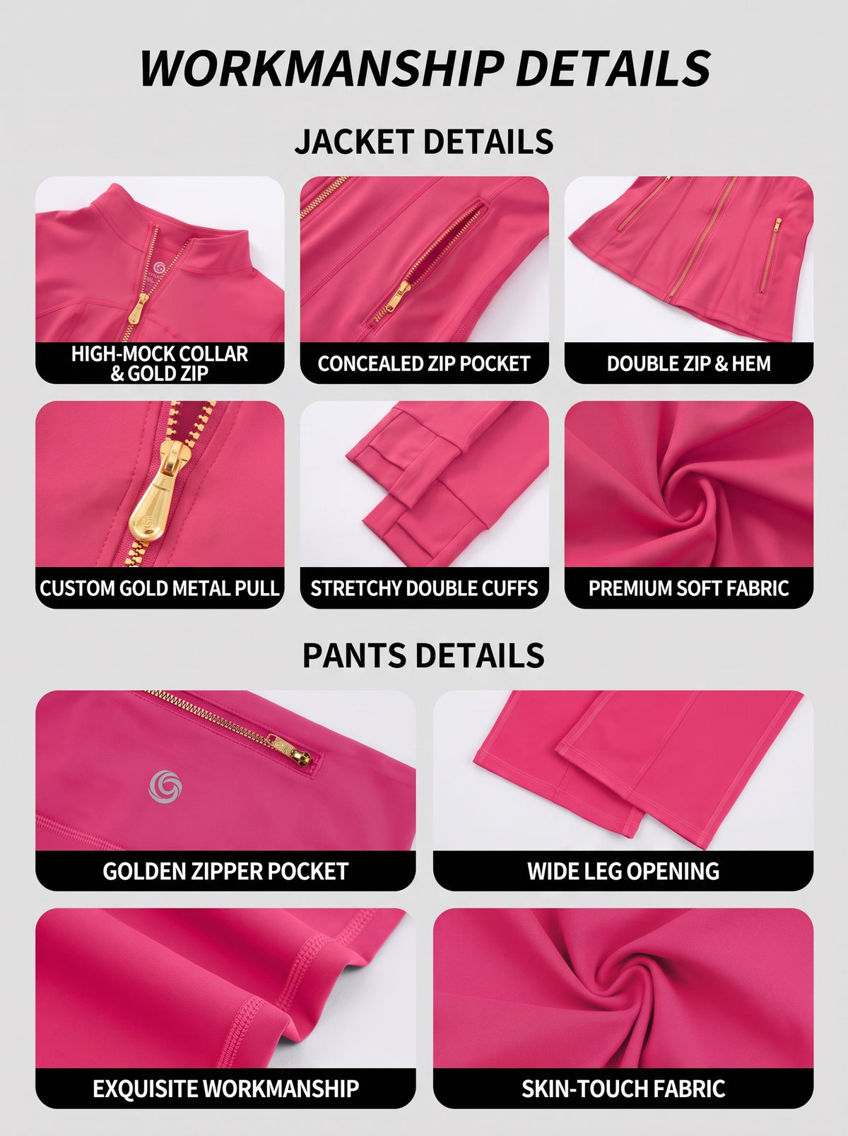 Uncia Active Women's 2 Piece Workout Set | Zip Up Jacket & Flare Yoga Leggings