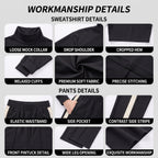 Uncia Active Fleece Lined 2 Piece Outfit | Turtleneck Crop Top & Fleece Lined Leggings