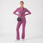 Uncia Active Women's 2 Piece Workout Set | Zip Up Jacket & Flare Yoga Leggings