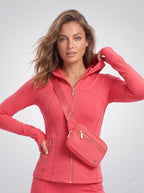Uncia Active Hooded Gold Zip Jacket | Slim Fit Workout