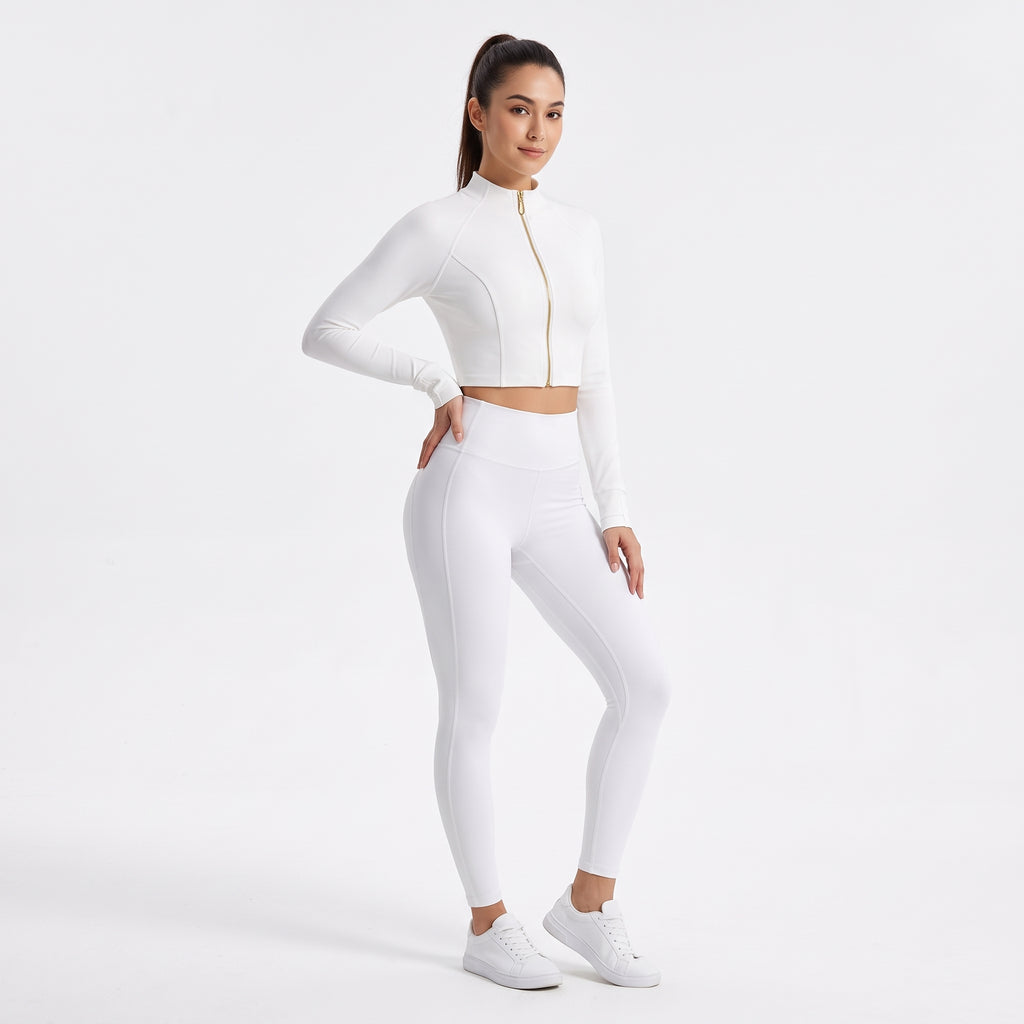 Uncia Active Women Zip Up  2 Piece  Set | High Waist Workout Leggings & Crop Yoga