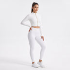 Uncia Active Women Zip Up  2 Piece  Set | High Waist Workout Leggings & Crop Yoga