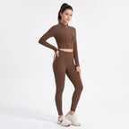 Uncia Active Women Zip Up  2 Piece  Set | High Waist Workout Leggings & Crop Yoga