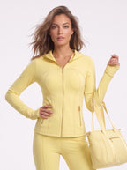 Uncia Active Hooded Gold Zip Jacket | Slim Fit Workout