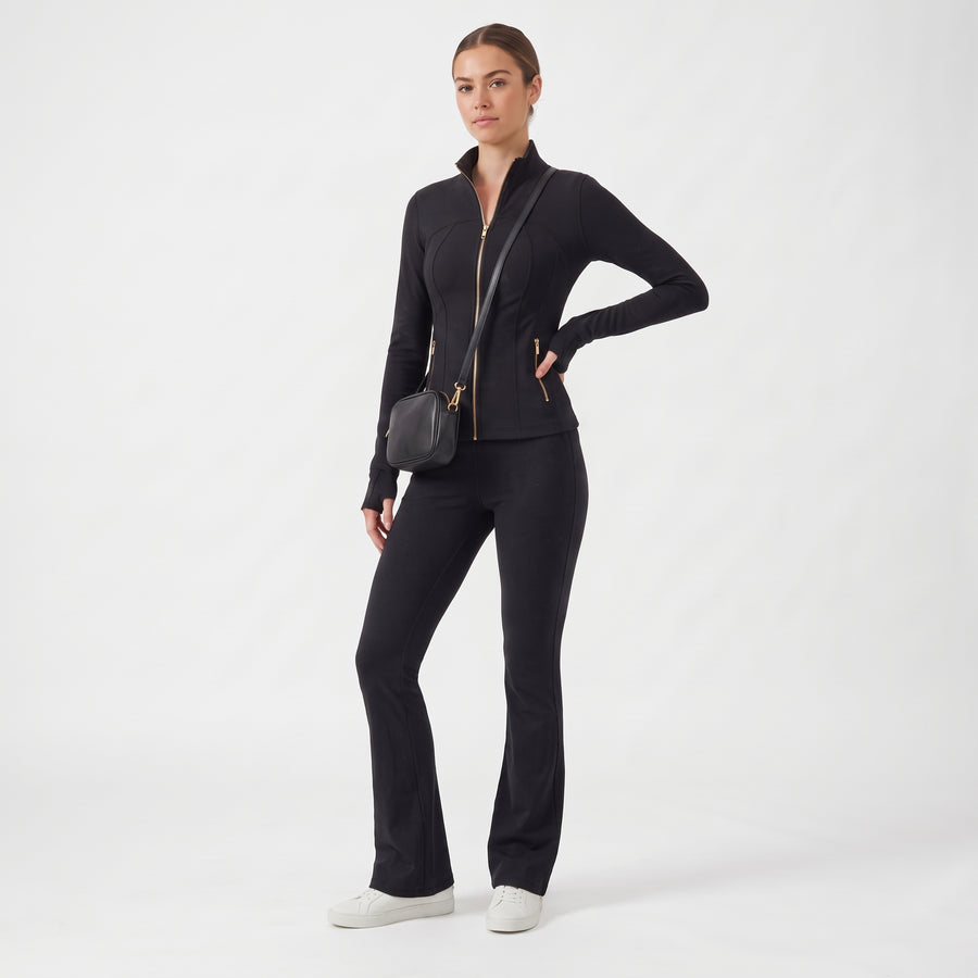 Uncia Active Women's 2 Piece Workout Set | Zip Up Jacket & Flare Yoga Leggings