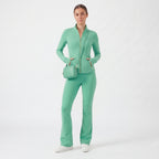 Uncia Active Women's 2 Piece Workout Set | Zip Up Jacket & Flare Yoga Leggings