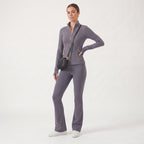 Uncia Active Women's 2 Piece Workout Set | Zip Up Jacket & Flare Yoga Leggings