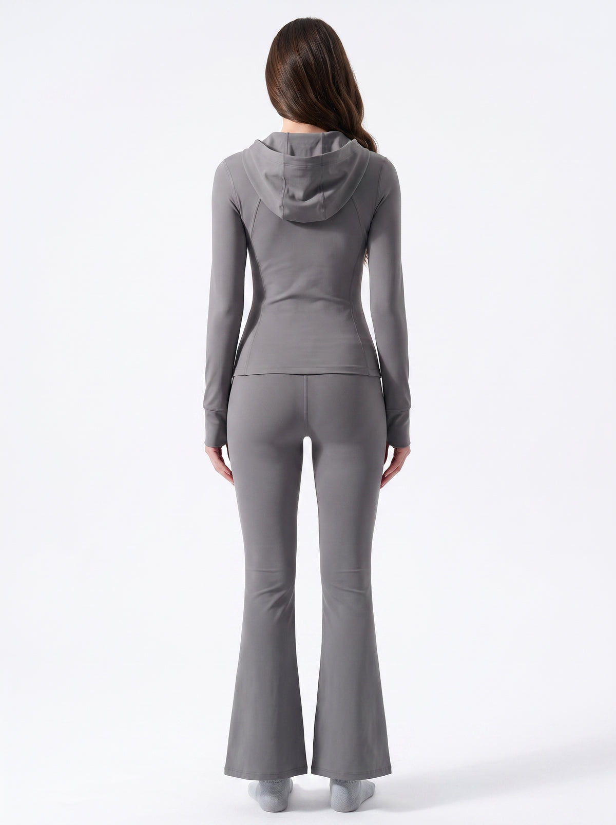 Uncia Active Women's 2 Piece Workout Set | Hooded Zip Jacket & Flare Leggings