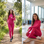 Uncia Active Women’s 2 Piece Activewear Set | Gold Zip Stand Collar Jacket & High Waist  Leggings