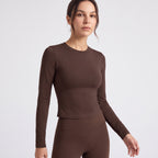 Crew Neck Long Sleeve Slim Workout Top